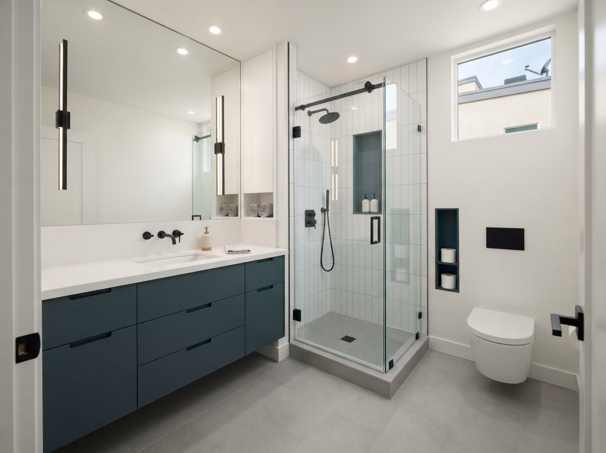 Compact Urban Bathrooms Style in San Diego.