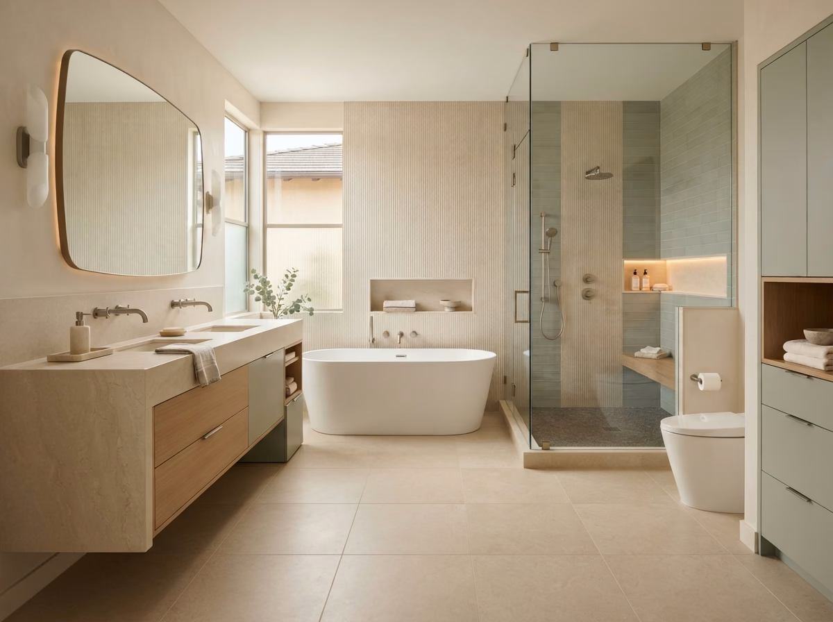 Organic Contemporary Bathrooms Style in San Diego.