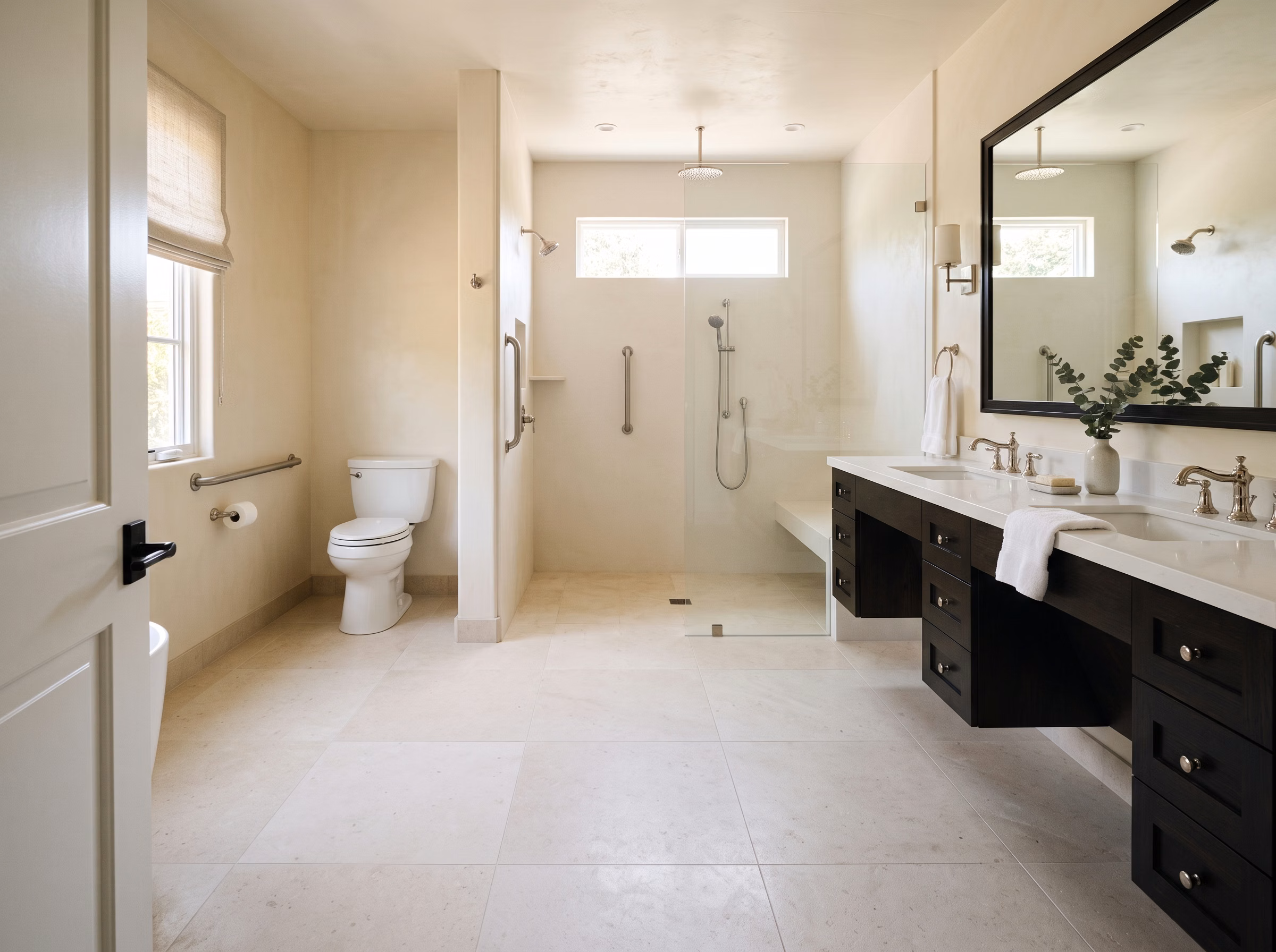Accessible Bathroom Remodeling Circulation Zone in San Diego.