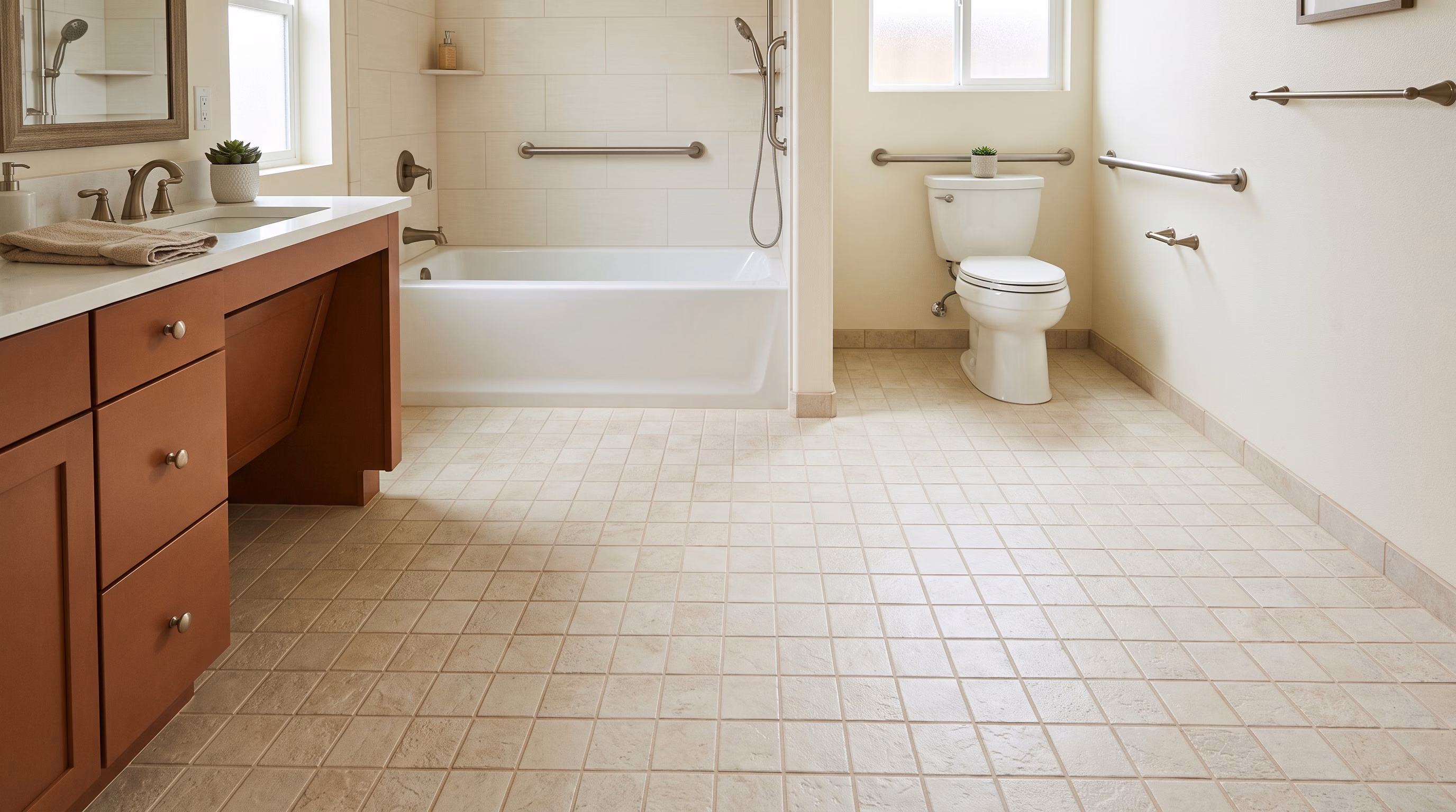 Accessible Bathroom Remodeling Slip Resistance in San Diego.