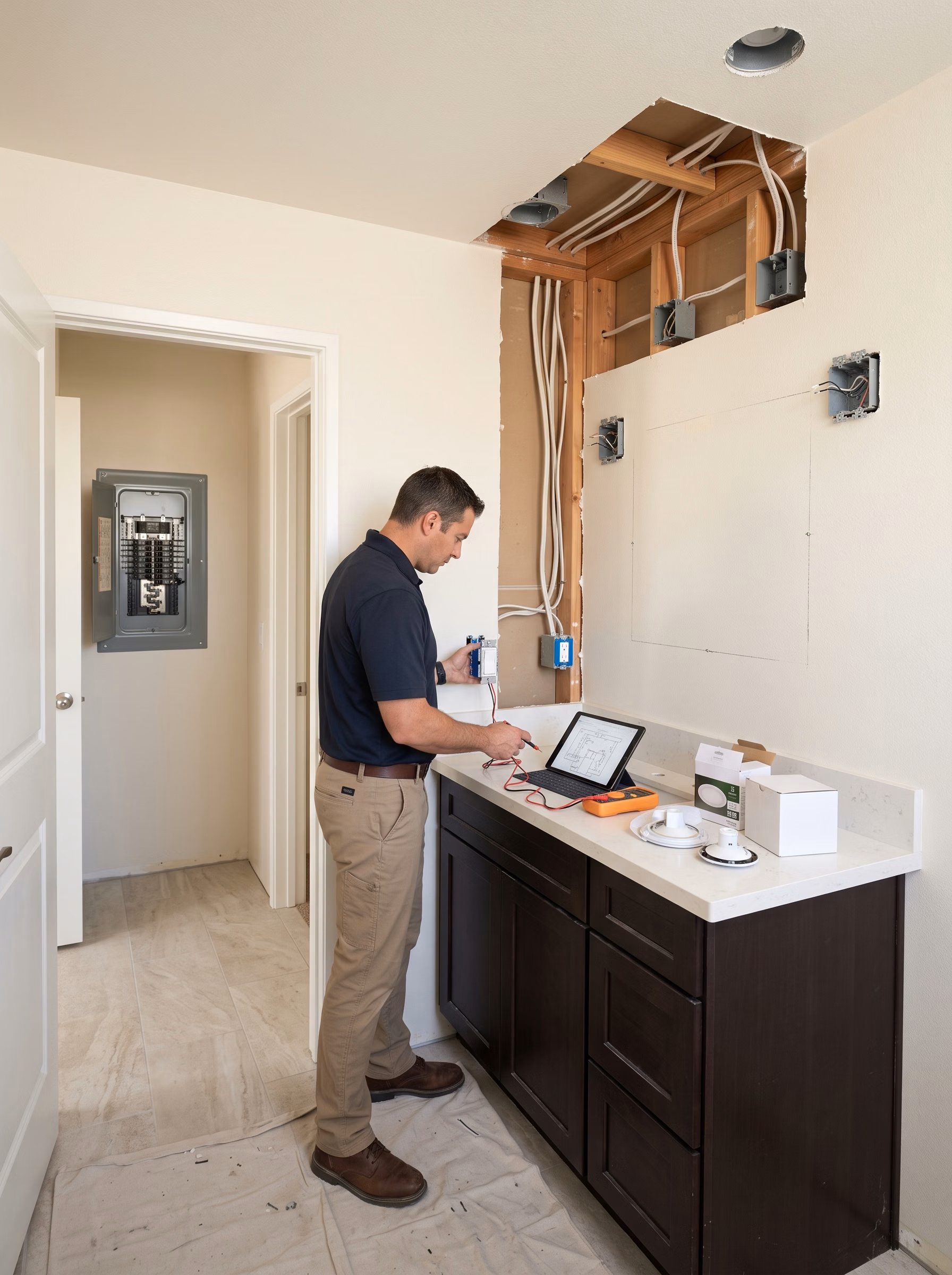 Bathroom Lighting Existing Wiring in San Diego.