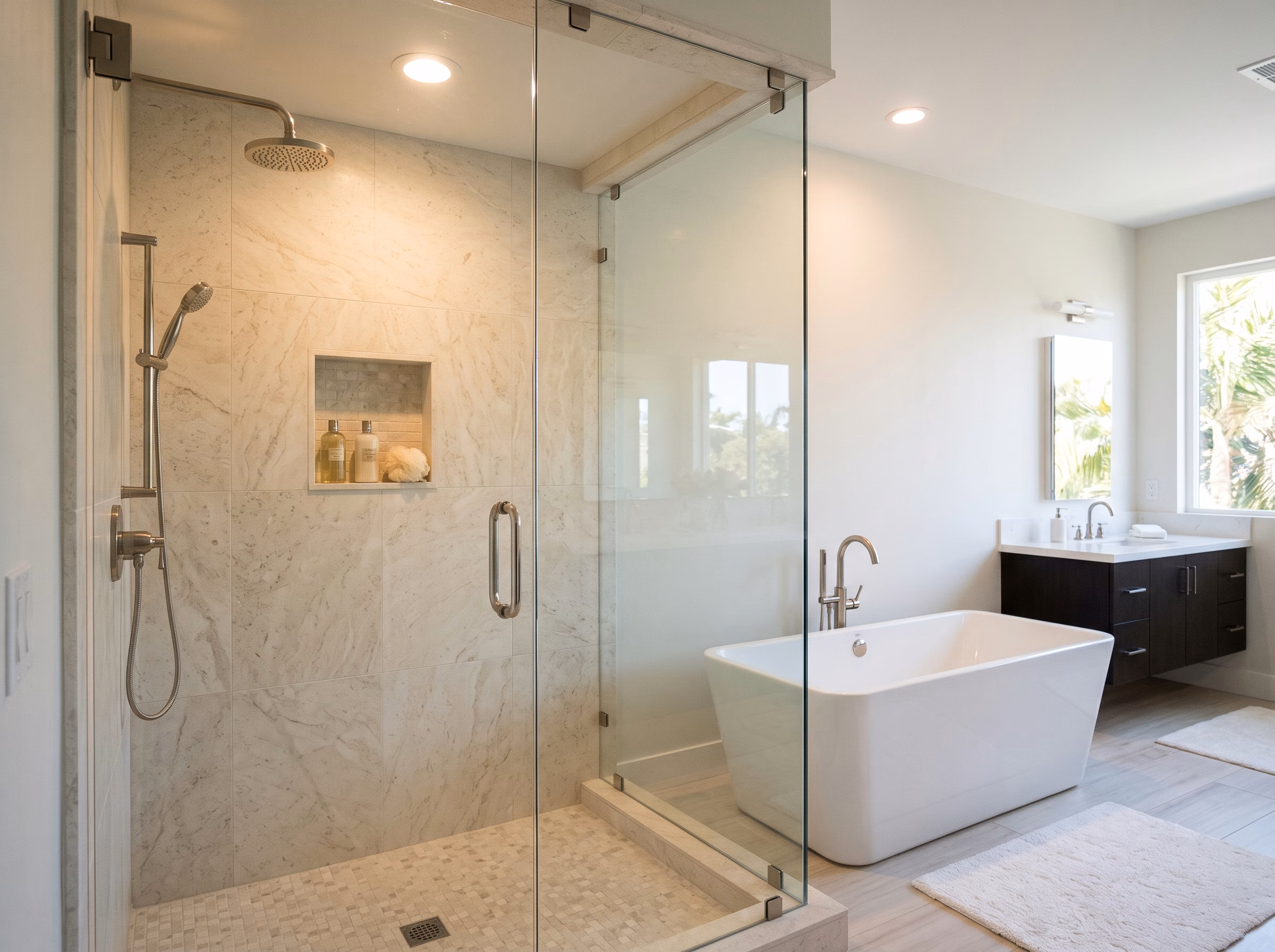 Bathroom Lighting Wet Zone Lighting Shower and Tub in San Diego.