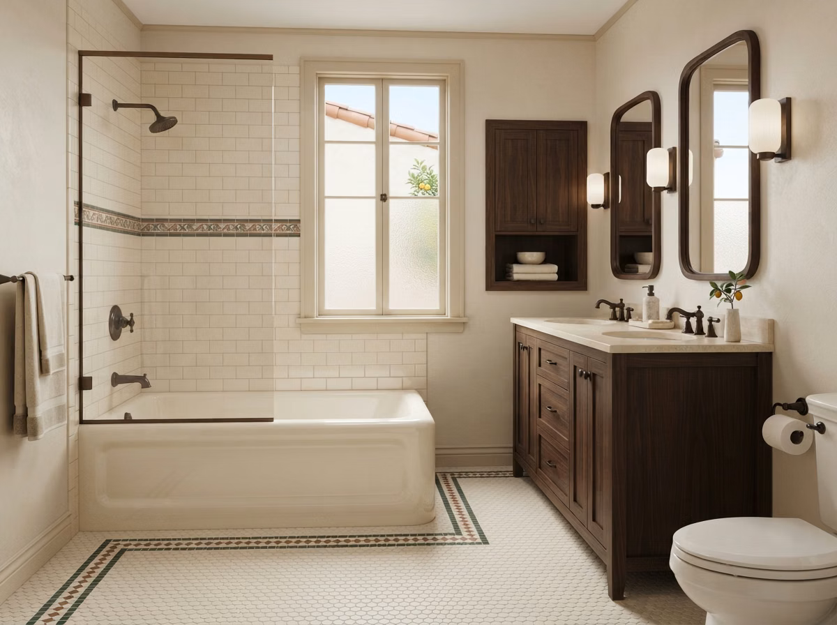 Cast Iron Tub Configuration in San Diego.