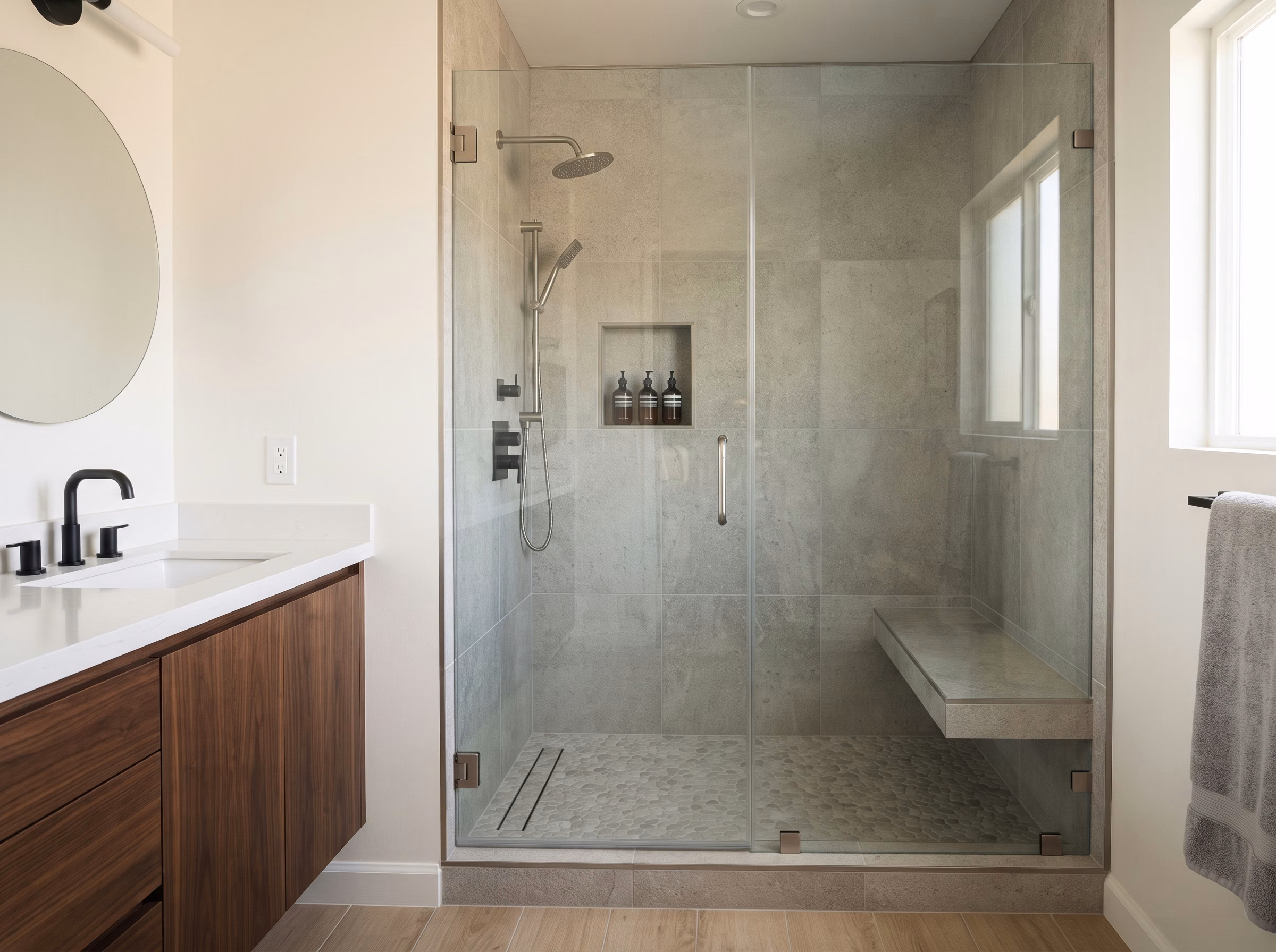Shower Remodeling Shower Full Rebuild in San Diego.