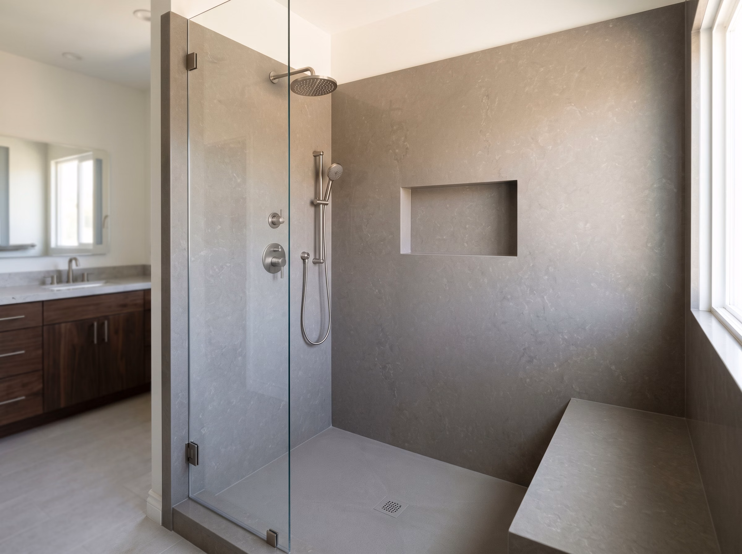 Shower Remodeling Solid Surface in San Diego.