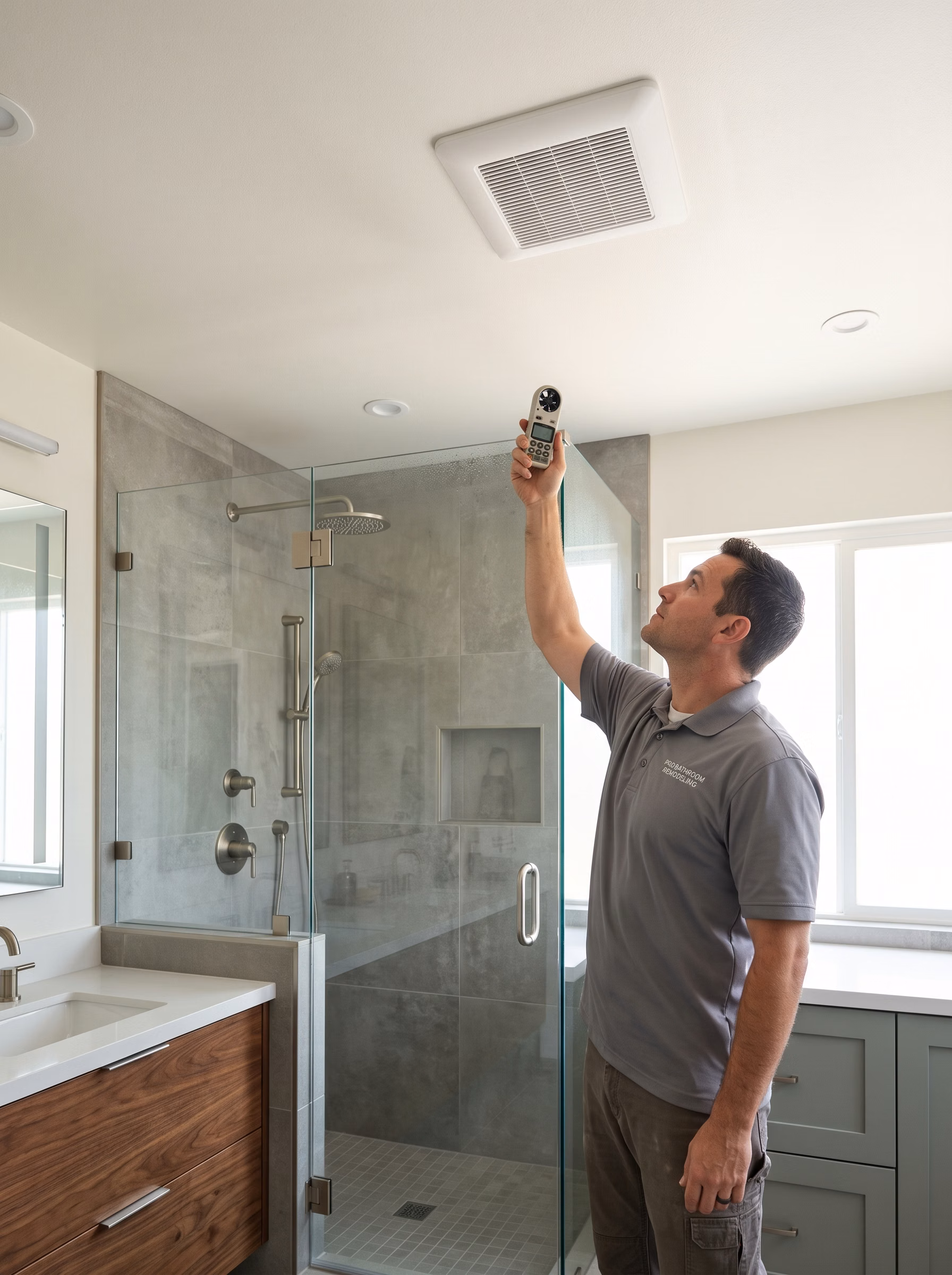 Shower Remodeling Ventilation Coordination in San Diego.
