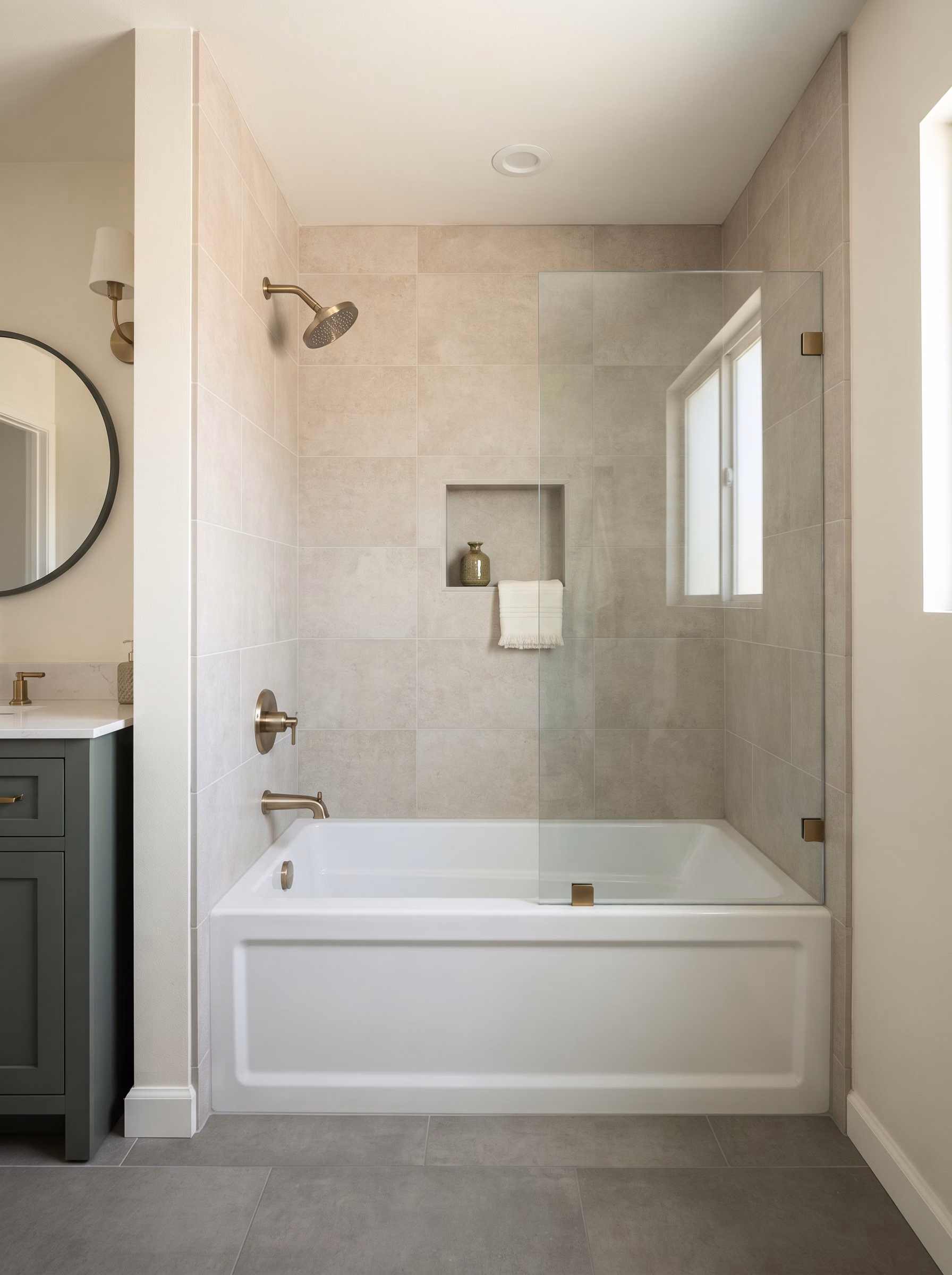 Shower to Tub Conversion Alcove Bathtub in San Diego.