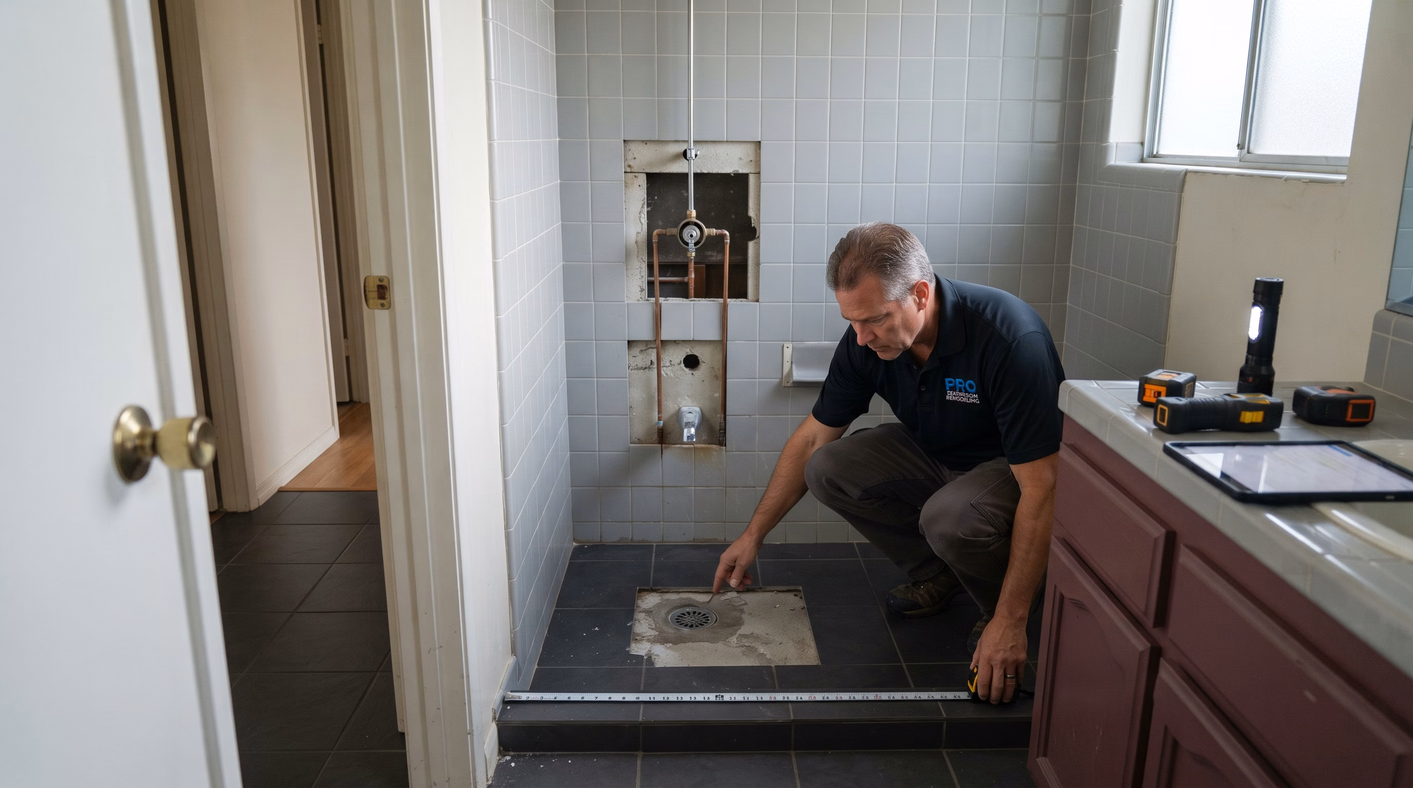 Shower to Tub Conversion Footprint Planning Zones Tub in San Diego.