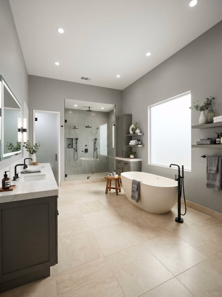 Shower to Tub Conversion Freestanding Tub in San Diego.