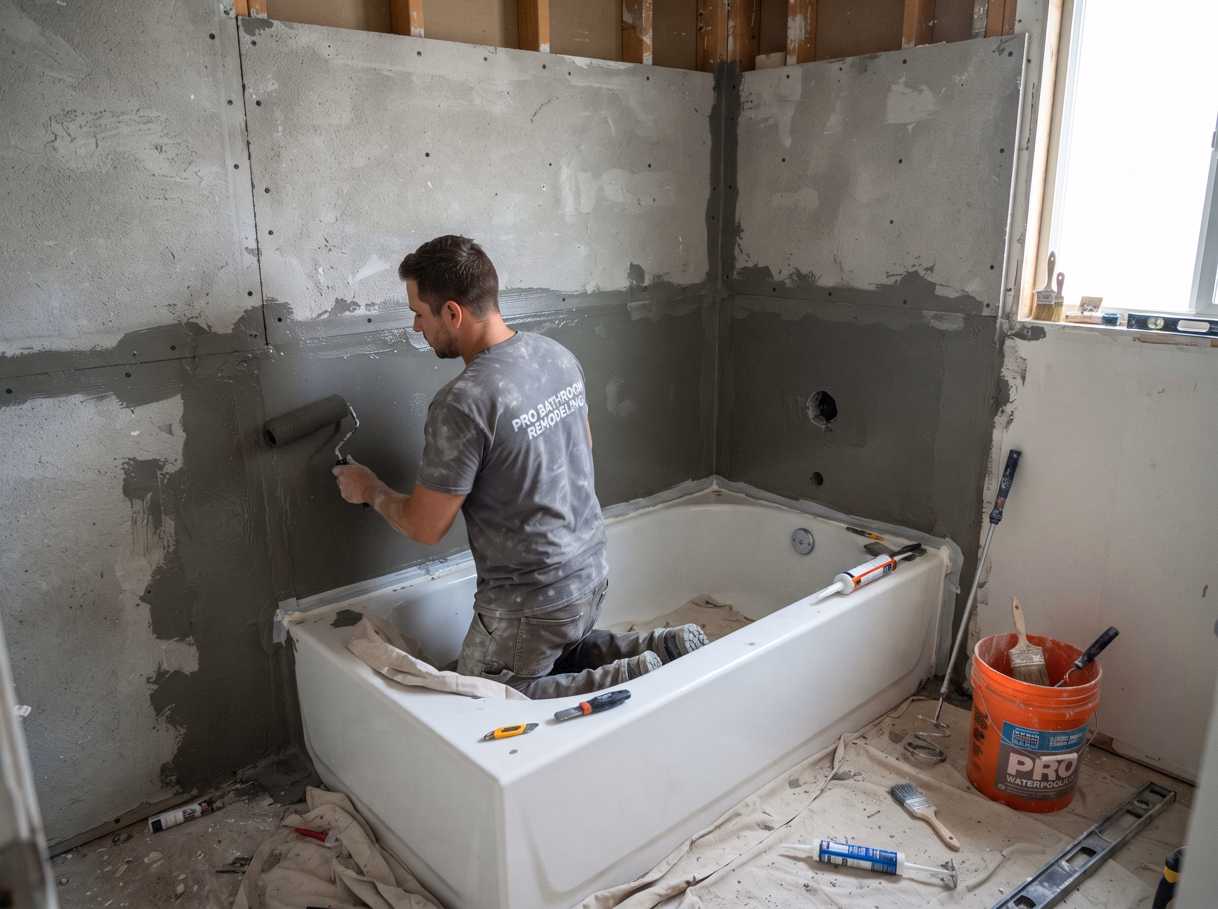 Surround Backer and Waterproofing in San Diego.
