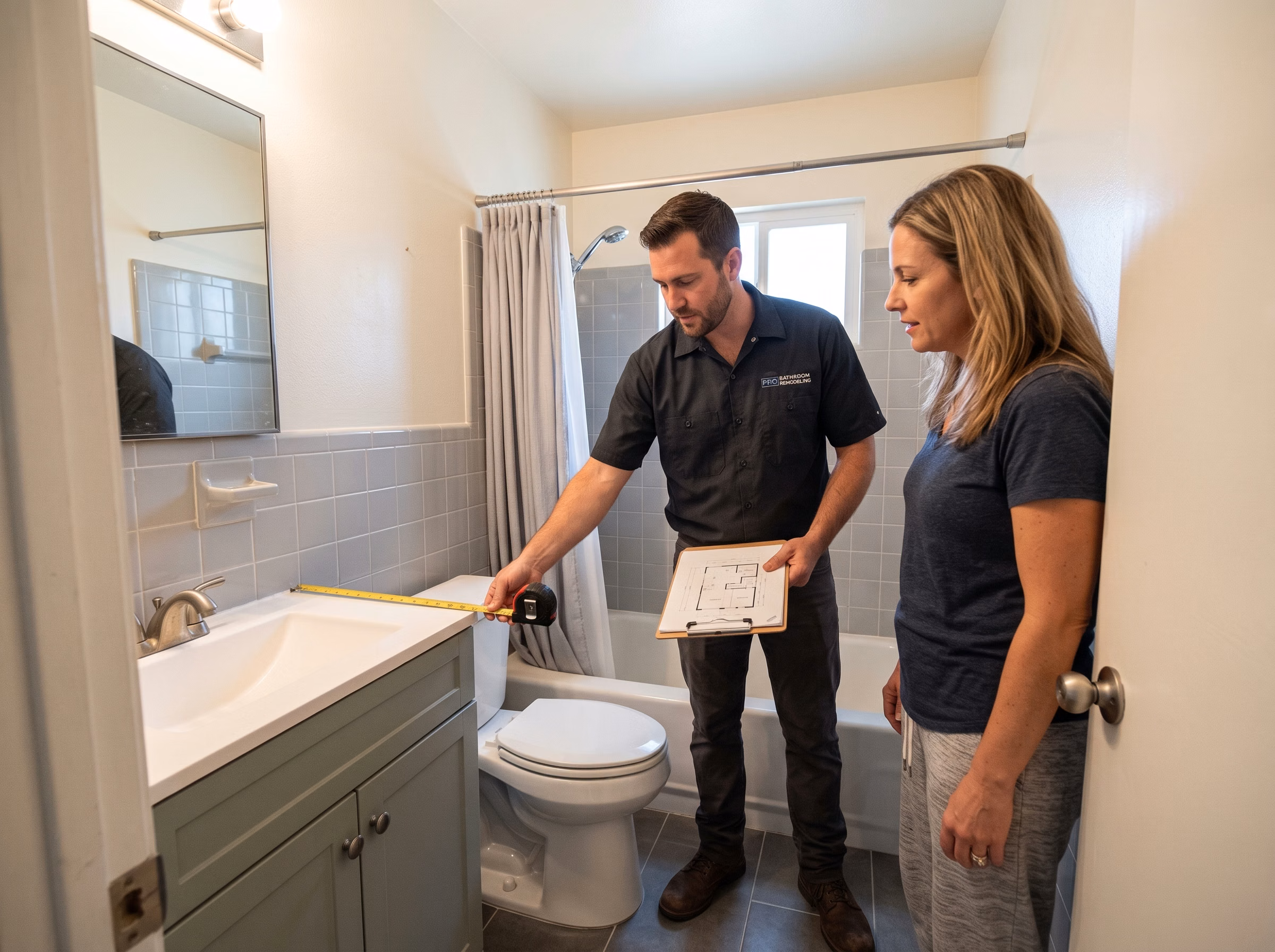 Small Bathroom Remodeling Process in San Diego.