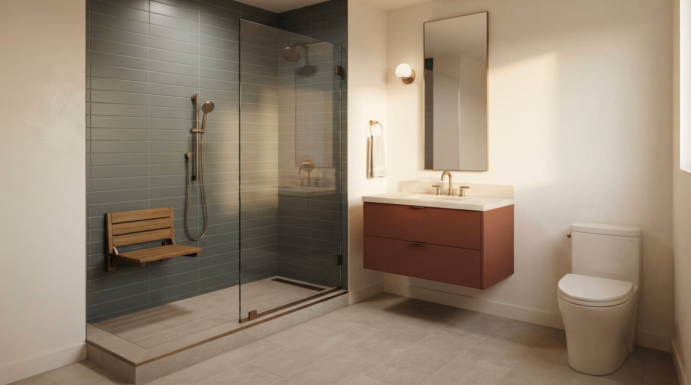 Tub to Shower Space Plan Inspiration in San Diego.