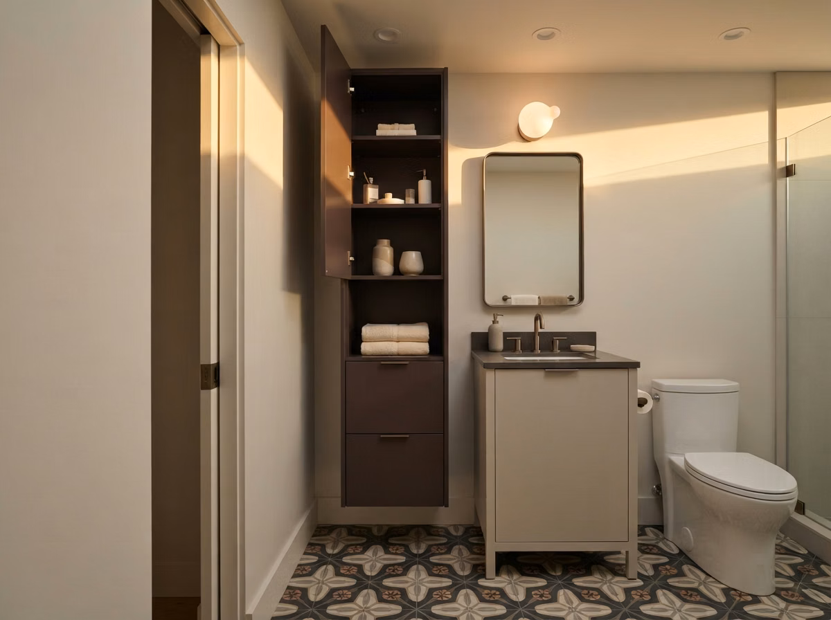 Vertical Cabinets Tower Storage in San Diego.