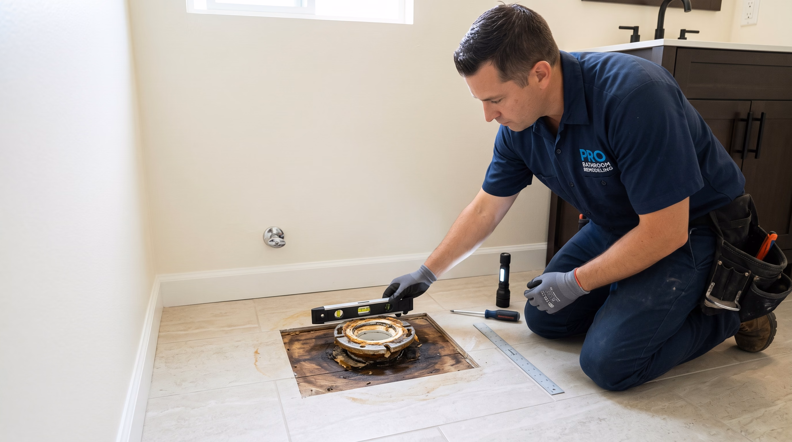 Flange and Subfloor Assessment in San Diego.