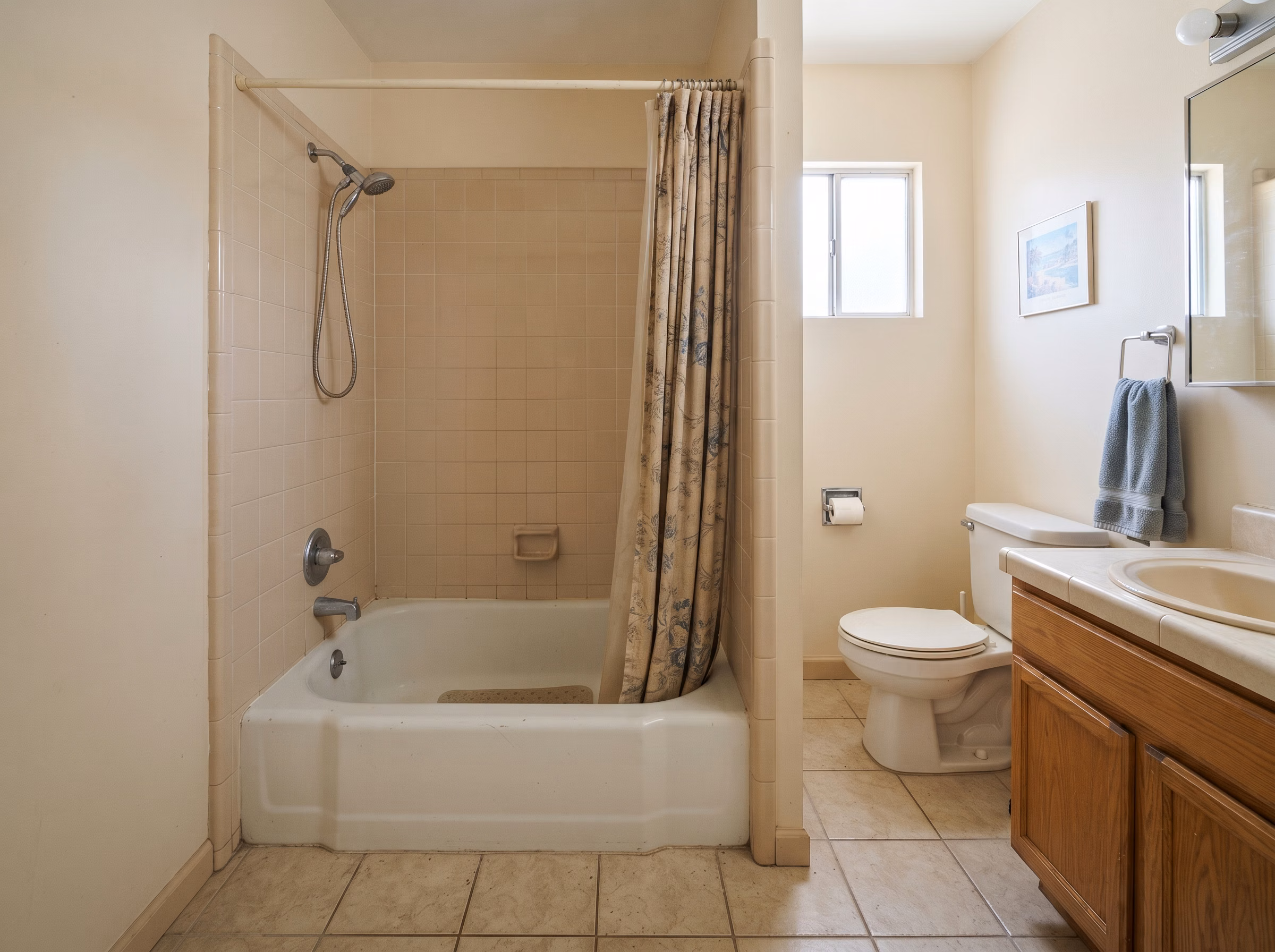 Tub to Shower Conversion Before in San Diego.