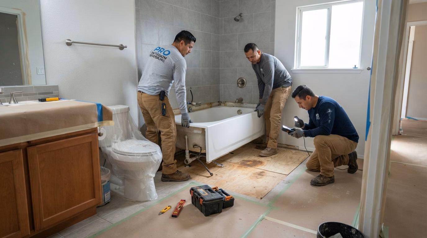 Tub to Shower Conversion Protection and Tub Removal in San Diego.